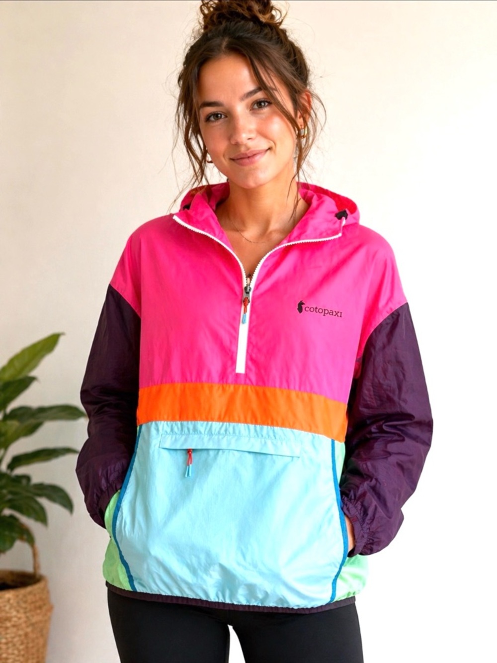 Cotopaxi Women’s Pink Colorblock Windbreaker Jacket